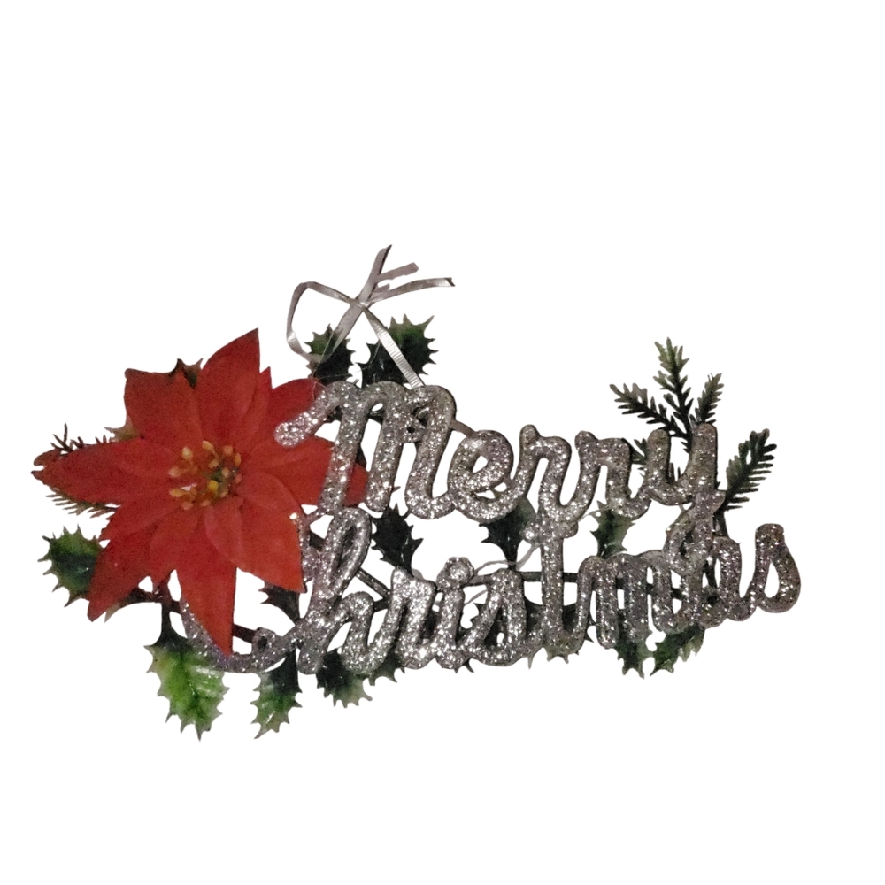 Vintage Glittery Merry Christmas Decor